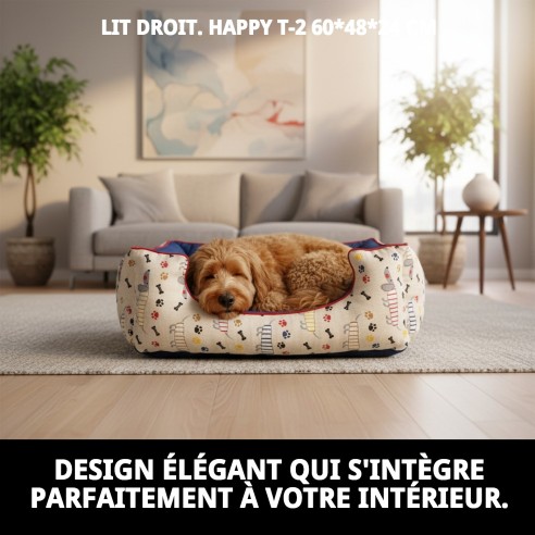 Cratère Rect. Happy T-2 60x48x24 cm pour votre animal heureux.