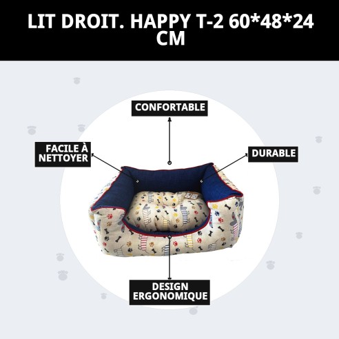 Cratère Rect. Happy T-2 60x48x24 cm pour votre animal heureux.
