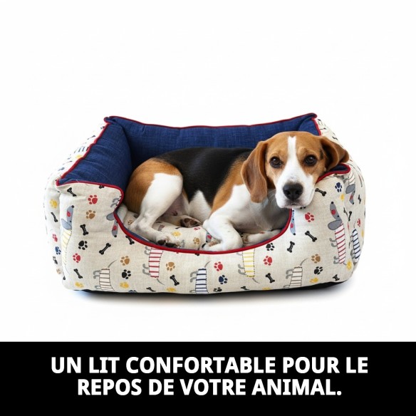 Cratère Rect. Happy T-3 75x63 cm pour Animaux de Compagnie ! Confort Total !