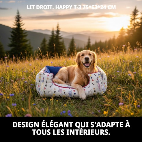 Cratère Rect. Happy T-3 75x63 cm pour Animaux de Compagnie ! Confort Total !