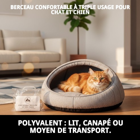 Coussin Confortable Triple Usage pour Chat et Chien
