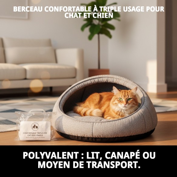 Coussin Confortable Triple Usage pour Chat et Chien