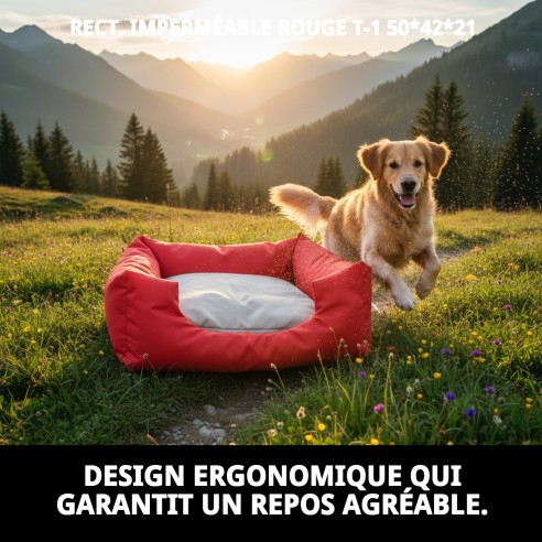 Cage Rectangulaire Imperméable Rouge T-1 pour Animaux de Compagnie