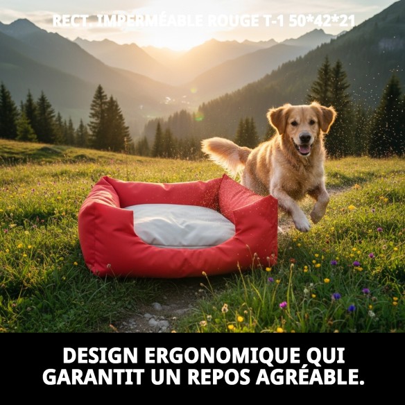 Cage Rectangulaire Imperméable Rouge T-1 pour Animaux de Compagnie