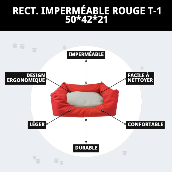 Cage Rectangulaire Imperméable Rouge T-1 pour Animaux de Compagnie