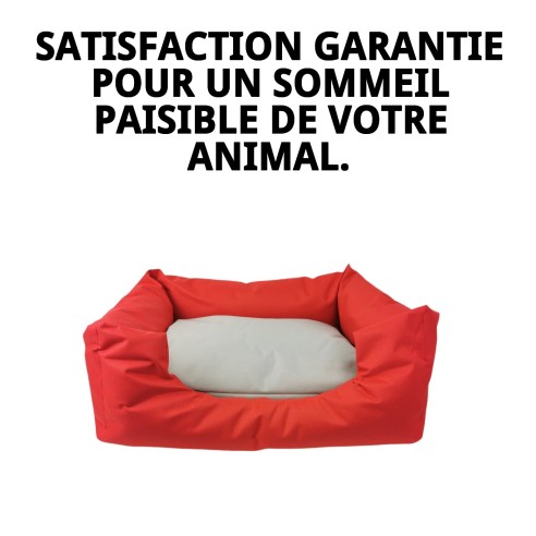 Coussin Rectangulaire Imperméable Rouge T-2 pour Animaux de Compagnie