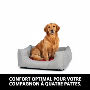 Coussin Rectangulaire Imperméable Gris T-1 pour Animaux de Compagnie 50x42cm 2