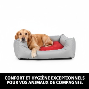 Coussin Rectangulaire Imperméable Gris T-2 pour Animaux de Compagnie 60x48 cm 2