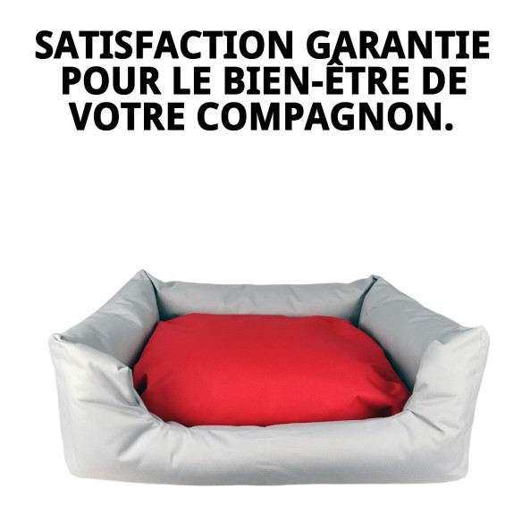 Coussin Rectangulaire Imperméable Gris T-2 pour Animaux de Compagnie 60x48 cm