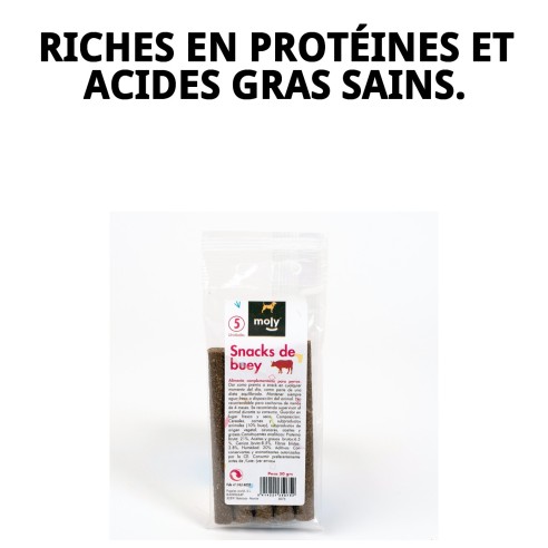 Snacks de Bœuf pour Chiens - Barres Nutritionnelles 50g
