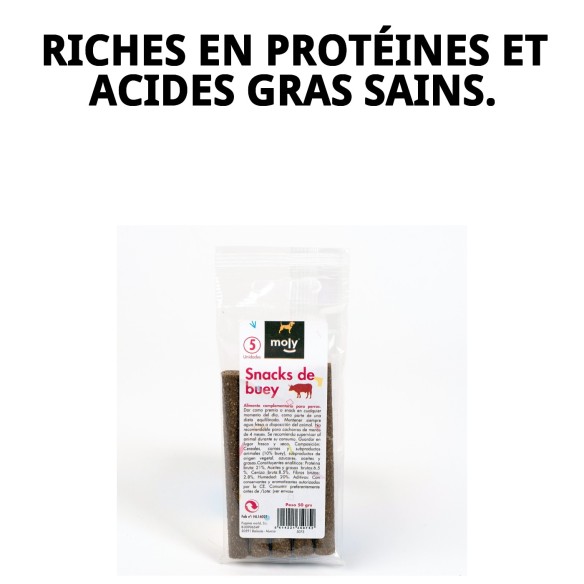 Snacks de Bœuf pour Chiens - Barres Nutritionnelles 50g