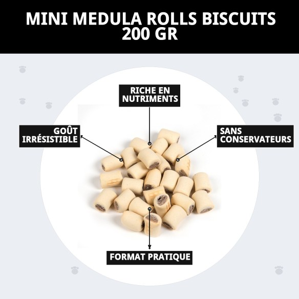 Biscuits Mini Rolls Médula pour Chiens 200 g - Snack Sain