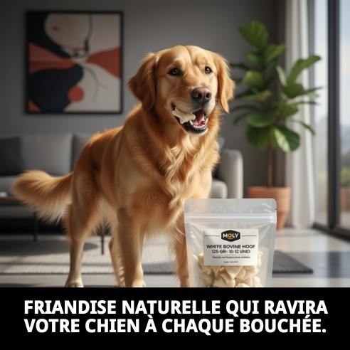Peau de Vache Blanche 125g - Snack Naturel pour Chiens