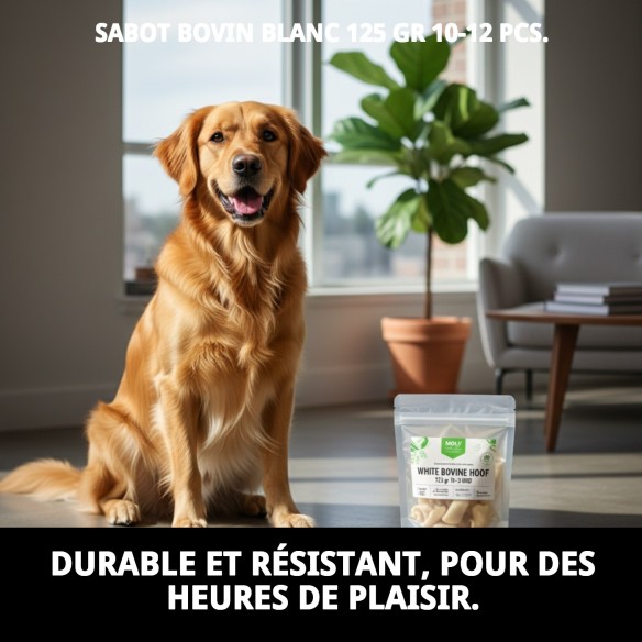 Peau de Vache Blanche 125g - Snack Naturel pour Chiens