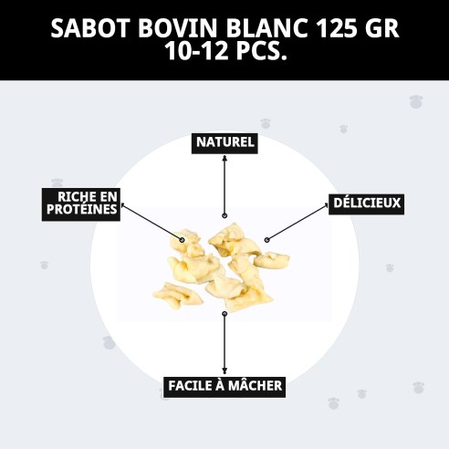 Peau de Vache Blanche 125g - Snack Naturel pour Chiens