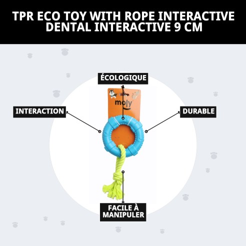 Jouet Dentaire Interactif TPR Éco 9 cm pour Chiens