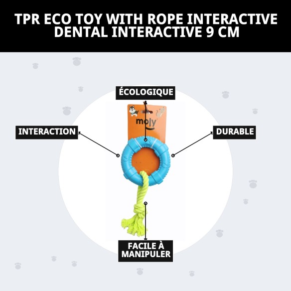 Jouet Dentaire Interactif TPR Éco 9 cm pour Chiens