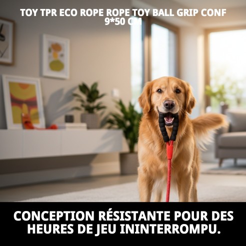 Jouet TPR Éco Corde avec Balle pour Chiens - Moly