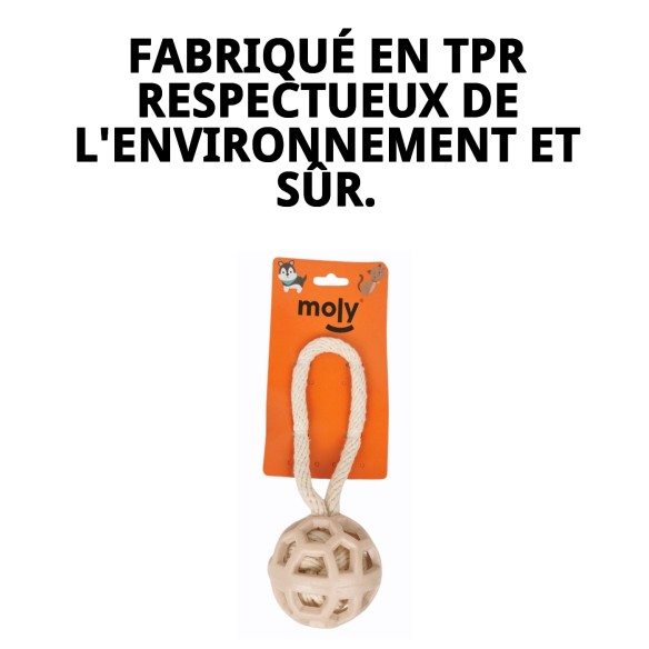 Jouet TPR Éco avec Corde en Coton pour Animaux de Compagnie 7,5*21 cm