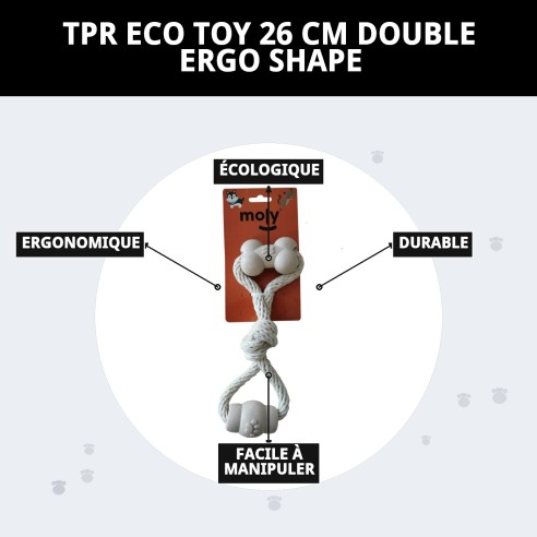 Jouet TPR Éco 26 cm Double Forme Ergo pour Animaux de Compagnie