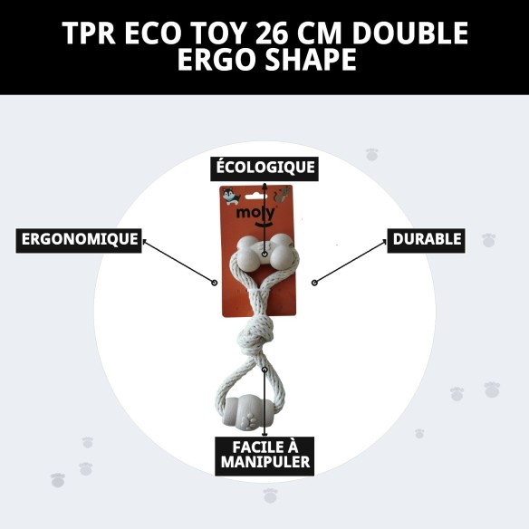 Jouet TPR Éco 26 cm Double Forme Ergo pour Animaux de Compagnie