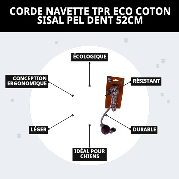 Lanceur de Corde TPR Éco pour Chiens - Amusement Assuré