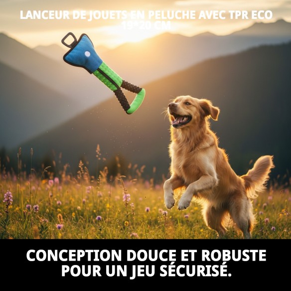 Lanceur Jouet en Peluche Éco 19x20 cm pour Animaux de Compagnie Amusant