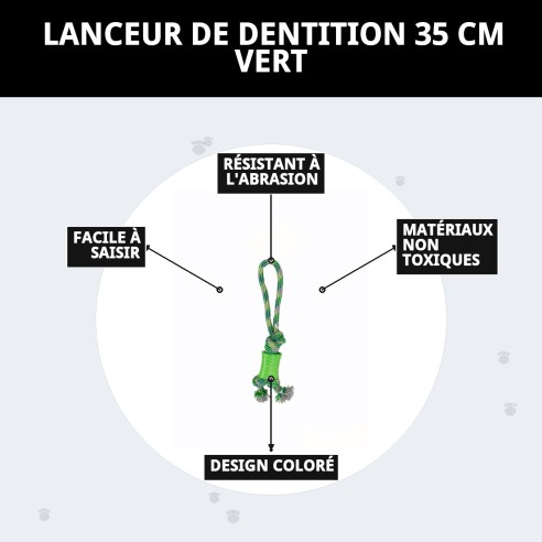 Lanceur Mordeur 35 cm Vert : Amusement et Exercice Canin