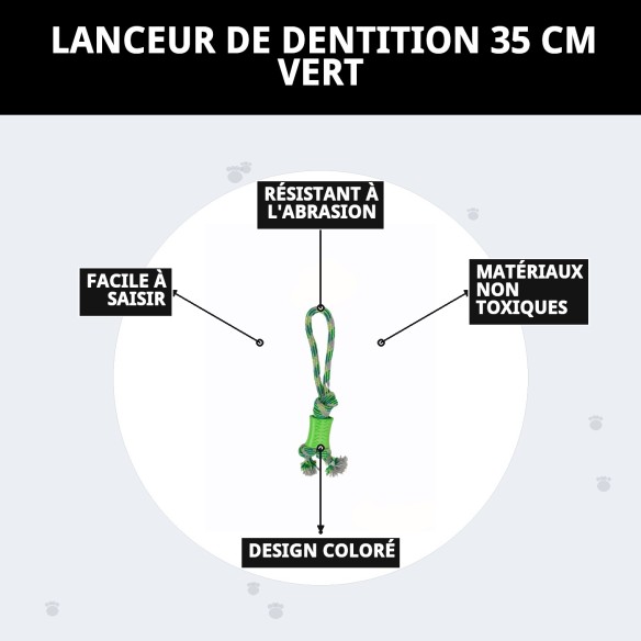 Lanceur Mordeur 35 cm Vert : Amusement et Exercice Canin