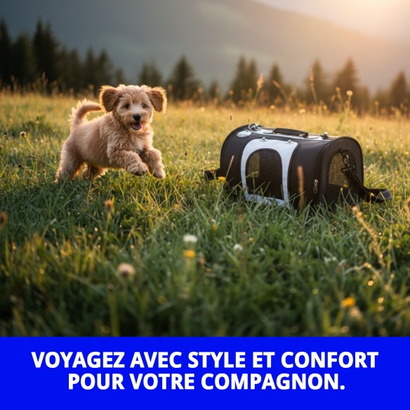 Transporteur en nylon Prestige : Confort et style pour animaux de compagnie.