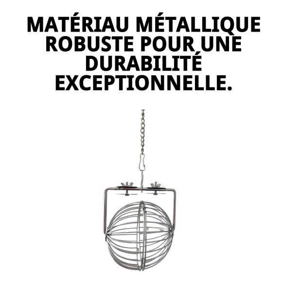 Boule de Foin Métallique pour Rongeurs 15 cm - Joue et Mange
