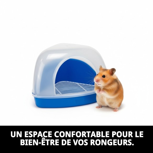 Maison d'Angle WC pour Rongeurs - Confort et Style