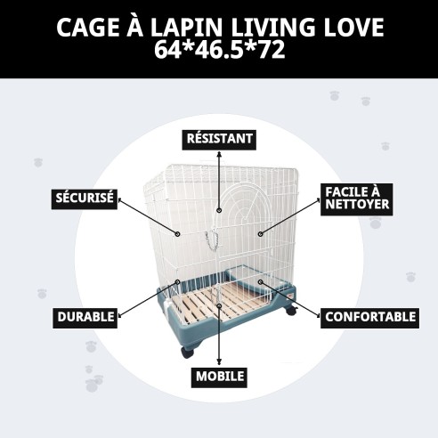 Cage à Lapin Living Love : Confort et Style pour Animaux de Compagnie