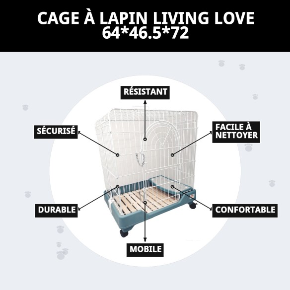 Cage à Lapin Living Love : Confort et Style pour Animaux de Compagnie