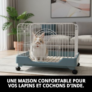 Cage pour lapin Living Dream avec plateforme et roues 64x46,5 cm. 2