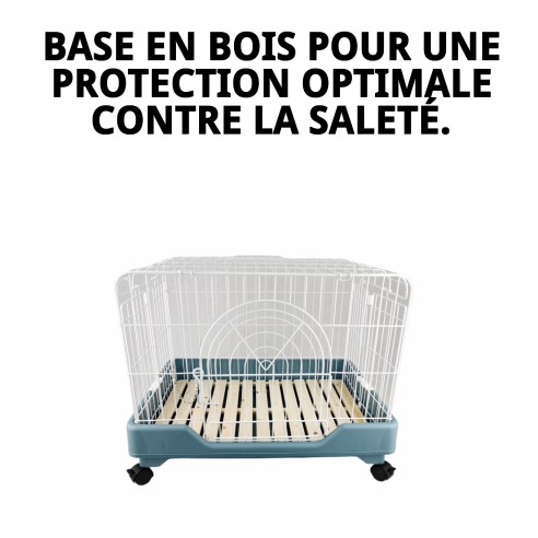 Cage pour lapin Living Dream avec plateforme et roues 64x46,5 cm.