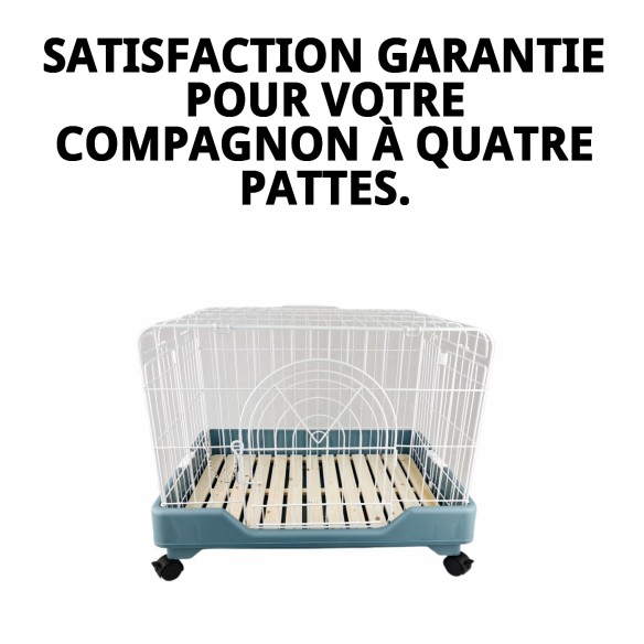 Cage pour lapin Living Dream avec plateforme et roues 64x46,5 cm.