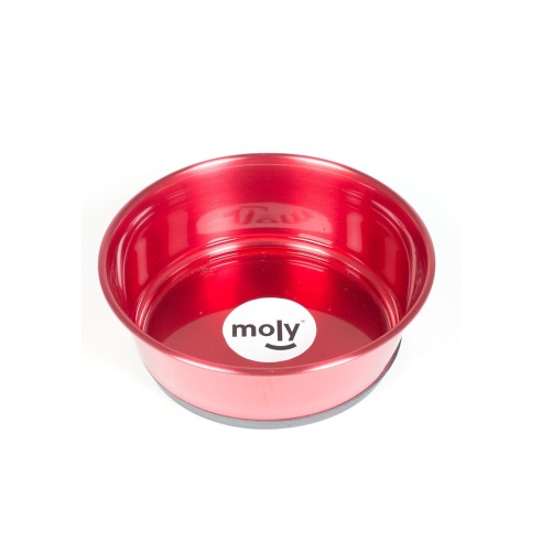 Bol en Acier Inoxydable Antidérapant 17cm Rouge