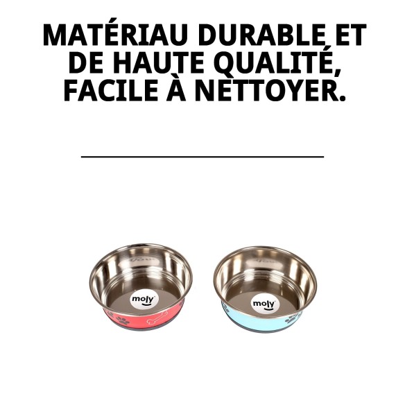 Bol anti-dérapant en acier inoxydable pour animaux de compagnie.
