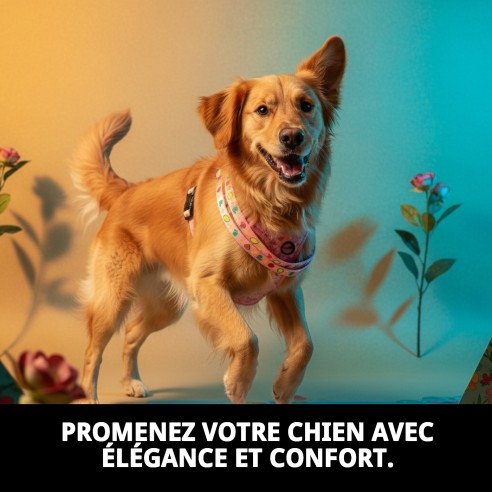 Ramal en Nylon Fleur 120x1.5cm : Style et Confort pour votre Animal de Compagnie