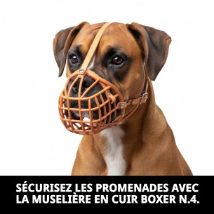 Muzzle en osier en cuir pour chiens à museau large. 2