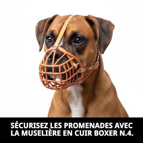 Muzzle en osier en cuir pour chiens à museau large.