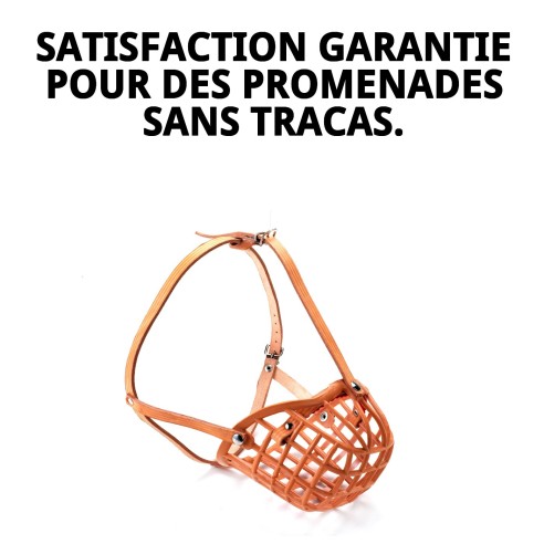 Muzzle en osier en cuir pour chiens à museau large.