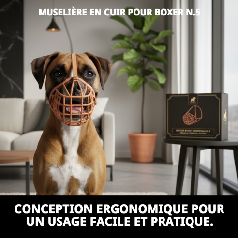 Muzzle en Cuir pour Boxer - Confort et Style N.5