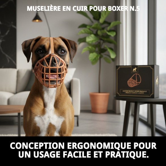 Muzzle en Cuir pour Boxer - Confort et Style N.5