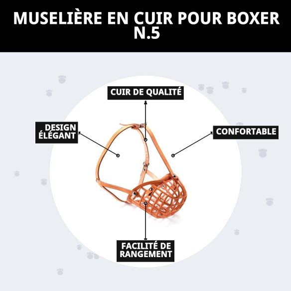 Muzzle en Cuir pour Boxer - Confort et Style N.5