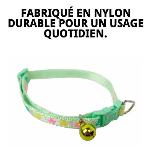 COLLIER NYLON FLEUR 15-20 X 0,80 cm AVEC CLOCHE