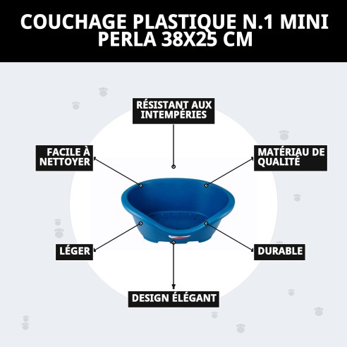 COTONNIÈRE EN PLASTIQUE N°1 MINI PERLA 38X25 CM