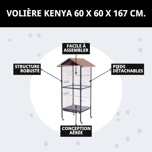 VOLIÈRE KENYA 60 X 60 X 167 CM