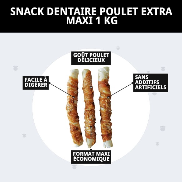 SNACK DENTAIRE POULET EXTRA MAXI 1 KG